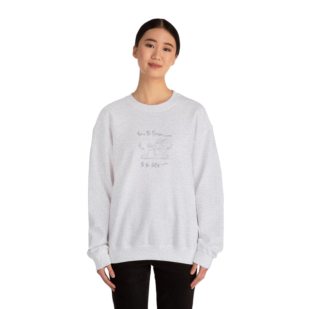 Minimalist Embroidered Graphic Vintage Crest Crewneck Sweatshirt | Tea's The Season