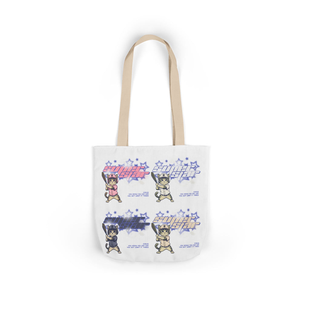 Canvas Tote — Retro Kawaii Cat Characters Graphic Bag