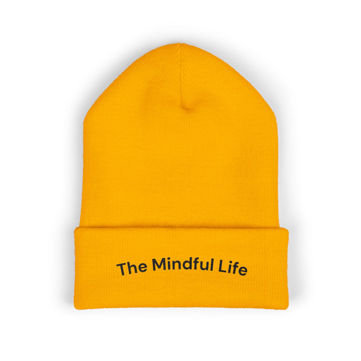 Mindful Life Cuffed Beanie — Embroidered "The Mindful Life" Knit Hat
