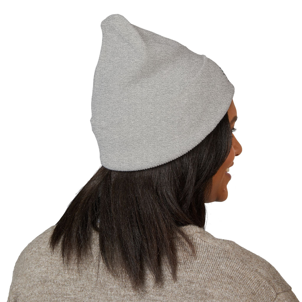 Embroidered 'Focus' Cuffed Beanie — Cozy Knit Winter Hat