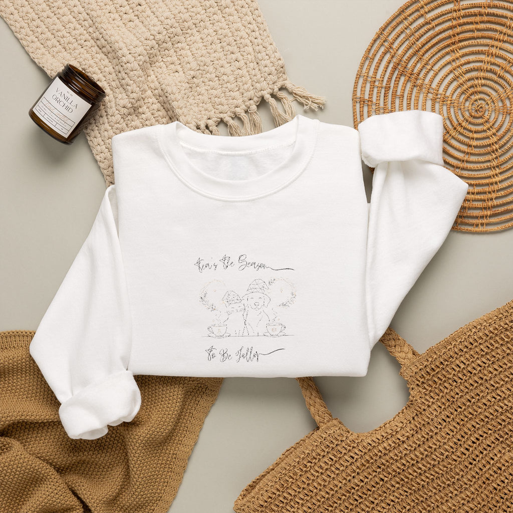 Minimalist Embroidered Graphic Vintage Crest Crewneck Sweatshirt | Tea's The Season