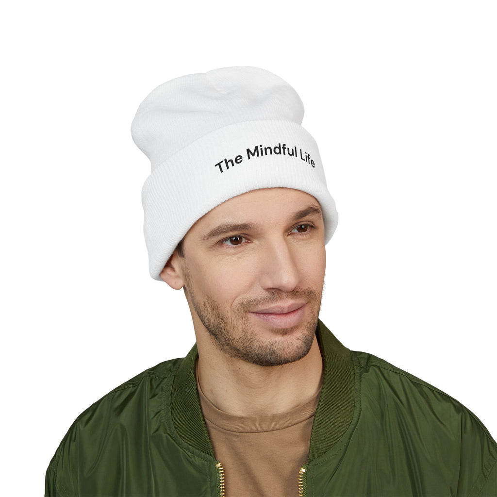 Mindful Life Cuffed Beanie — Embroidered "The Mindful Life" Knit Hat