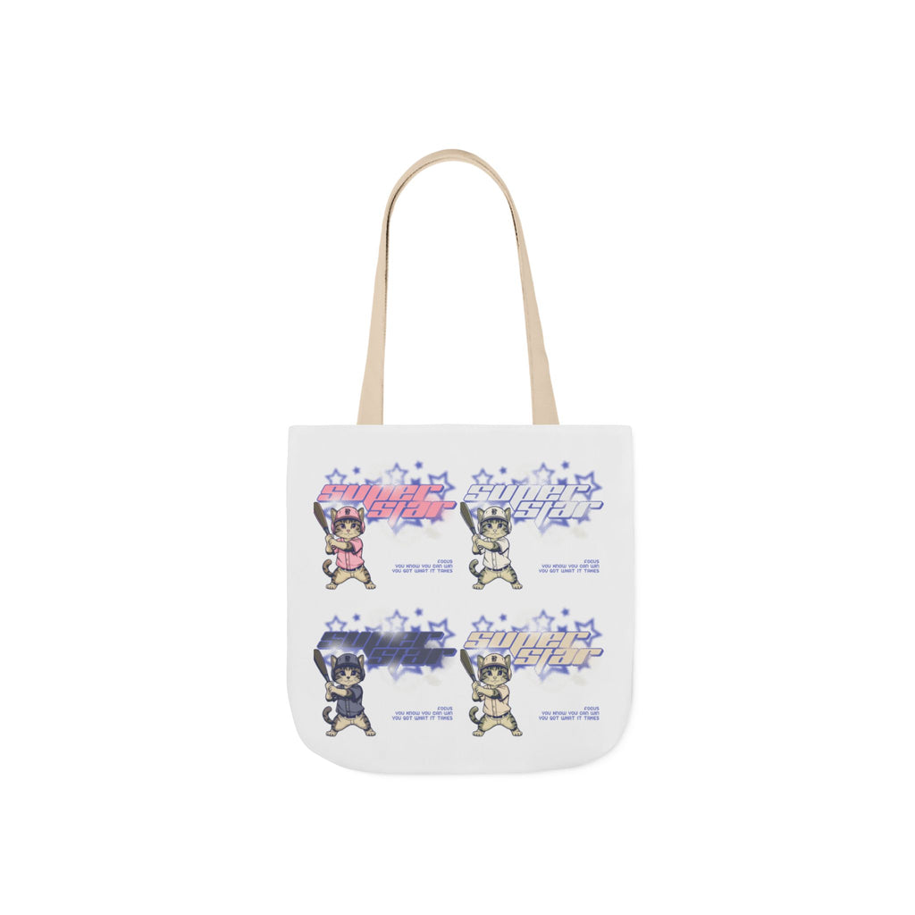 Canvas Tote — Retro Kawaii Cat Characters Graphic Bag
