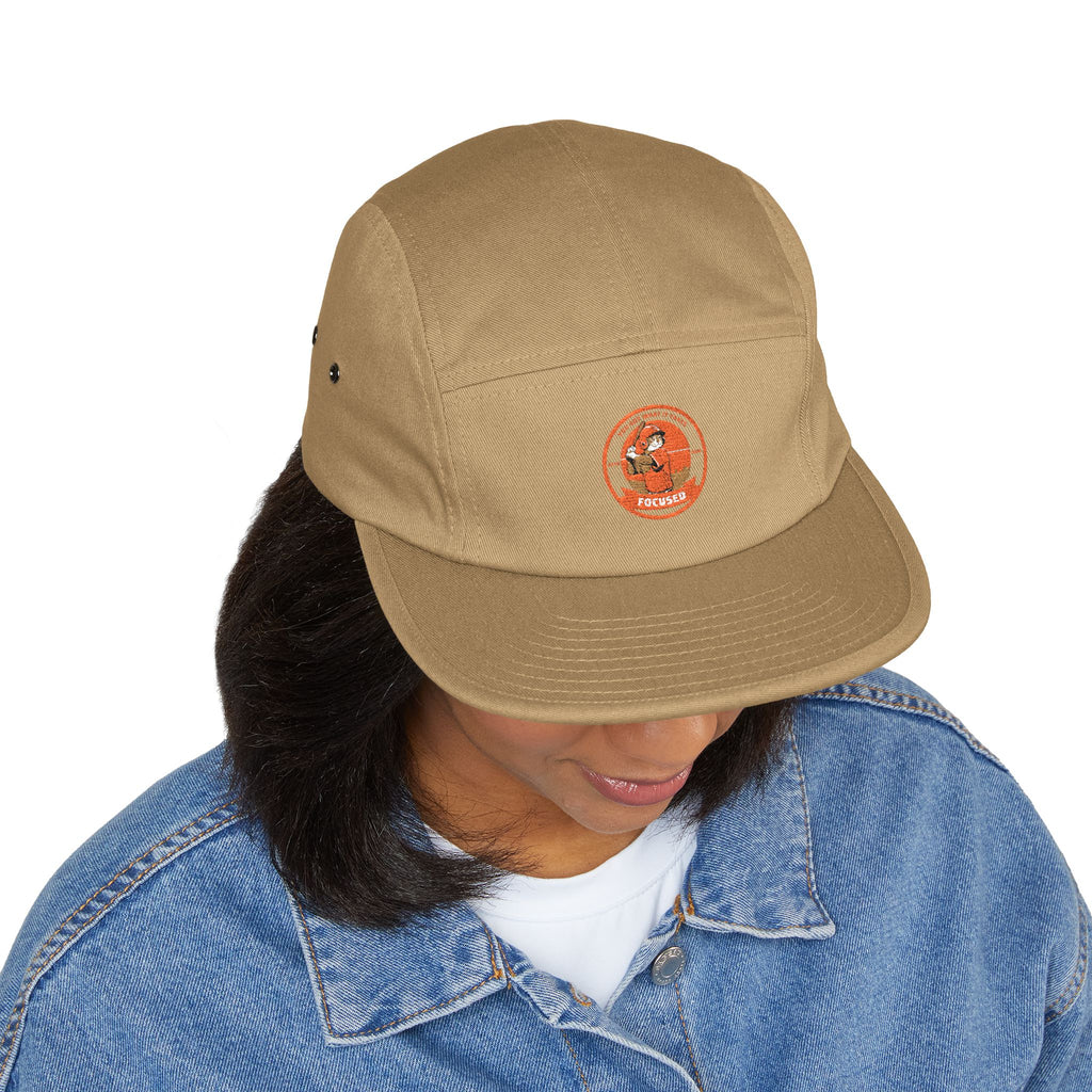 Sporting-Cats Focus | Embroidered 5-Panel Cap — Vintage Fox Patch