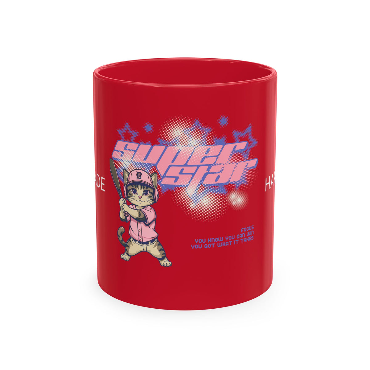 Superstar Cat Ceramic Mug — Cute Retro Cat Graphic Coffee Cup