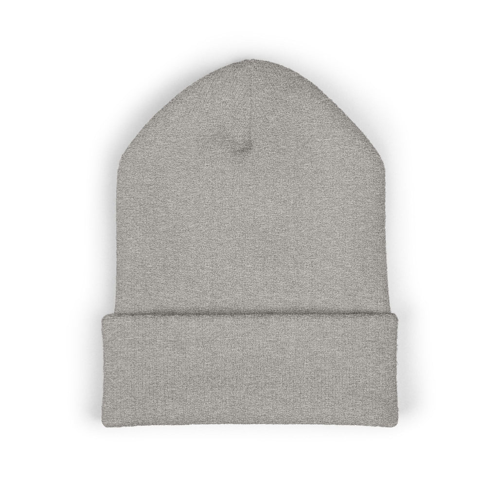 Embroidered 'Focus' Cuffed Beanie — Cozy Knit Winter Hat