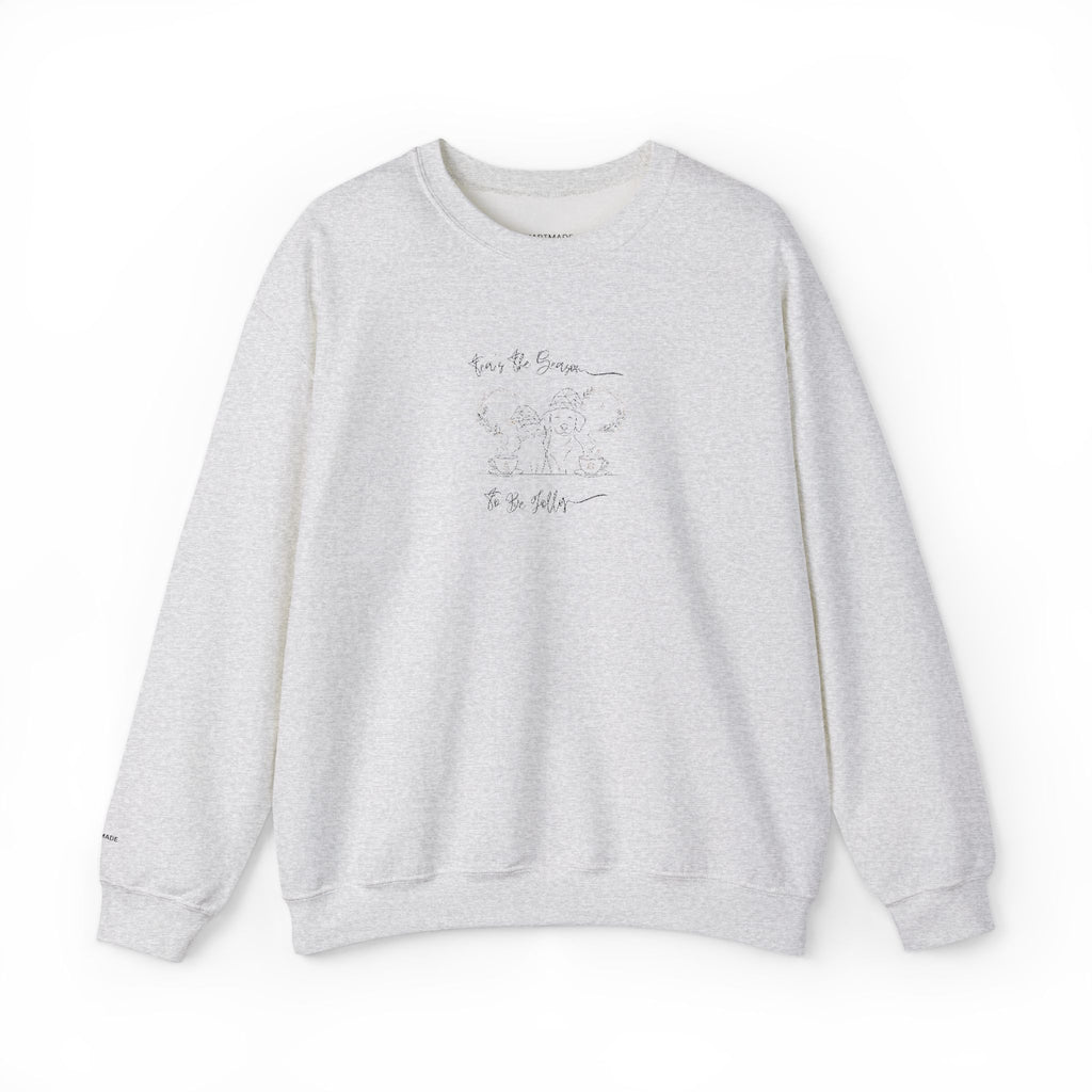 Minimalist Embroidered Graphic Vintage Crest Crewneck Sweatshirt | Tea's The Season