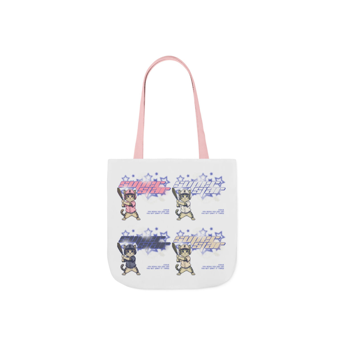 Canvas Tote — Retro Kawaii Cat Characters Graphic Bag