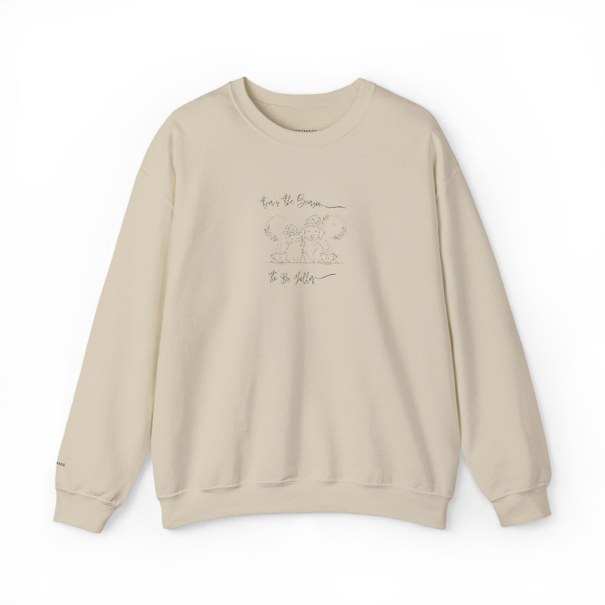 Minimalist Embroidered Graphic Vintage Crest Crewneck Sweatshirt | Tea's The Season