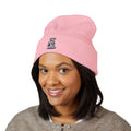 Embroidered 'Focus' Cuffed Beanie — Cozy Knit Winter Hat
