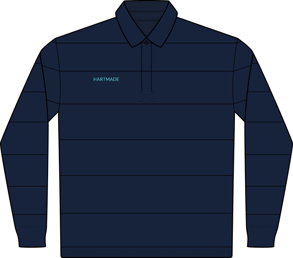 Classic Rugby Polo — Long Sleeve Striped Club Shirt with Sporting Pets Baseball Cat Focus Emblem