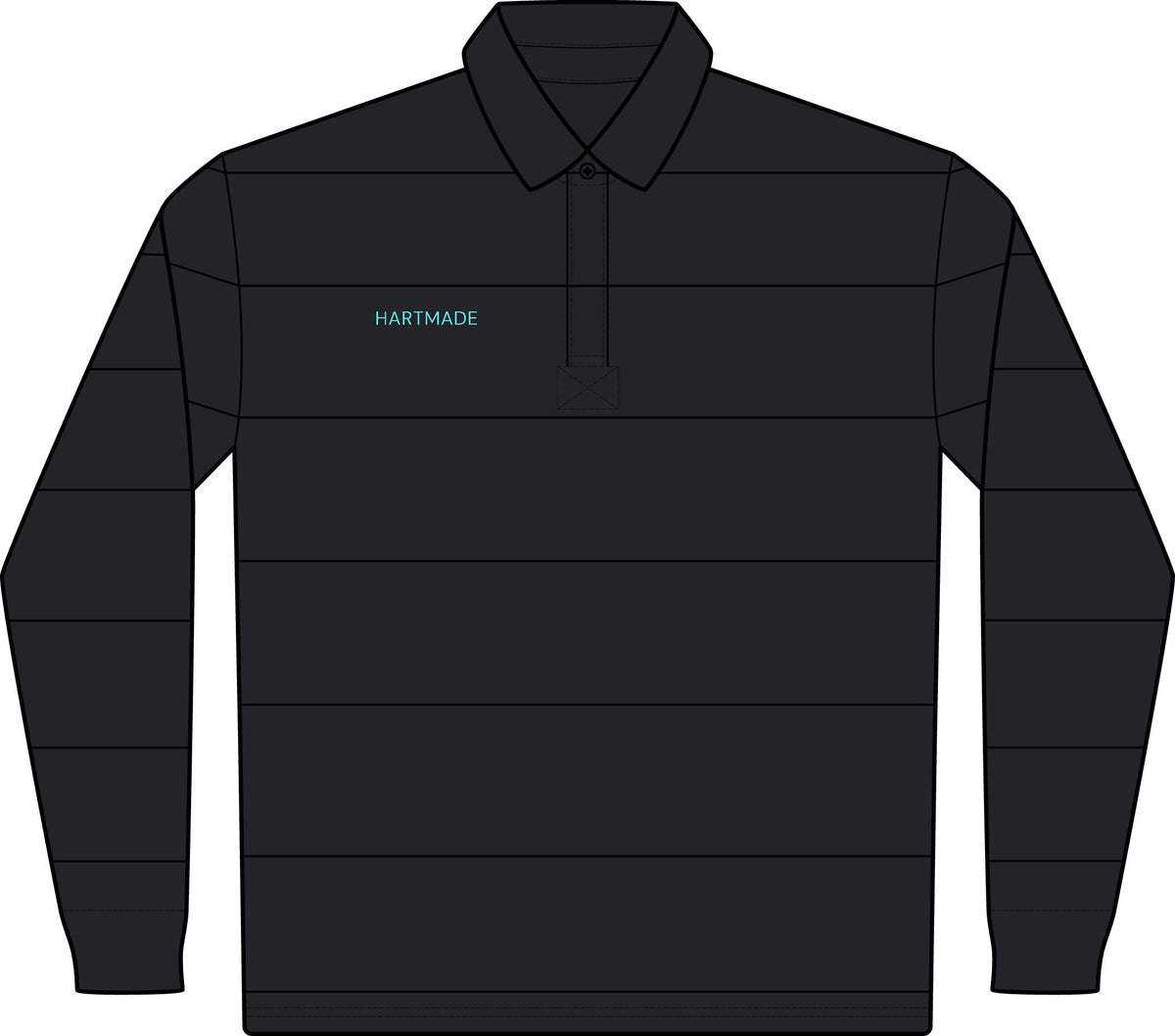 Classic Rugby Polo — Long Sleeve Striped Club Shirt with Sporting Pets Baseball Cat Focus Emblem