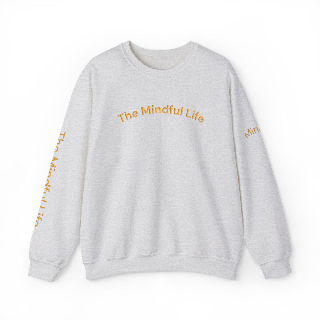 Embroidered Mindful Life Crewneck Sweatshirt — "The Mindful Life" Cozy Pullover