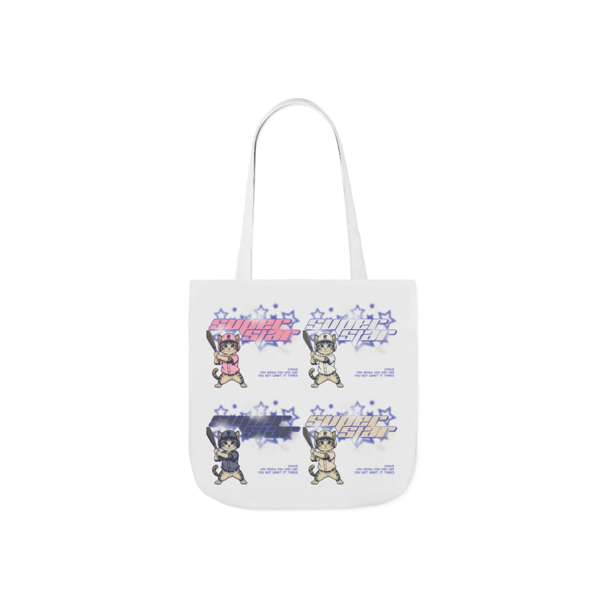 Canvas Tote — Retro Kawaii Cat Characters Graphic Bag