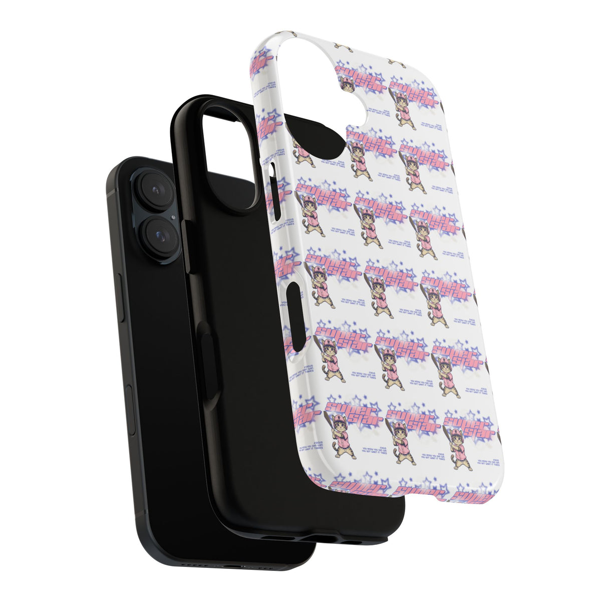 Cute Cat Anime Girl Pattern Tough Phone Case — 'Tough Cases' Cute Kawaii Design
