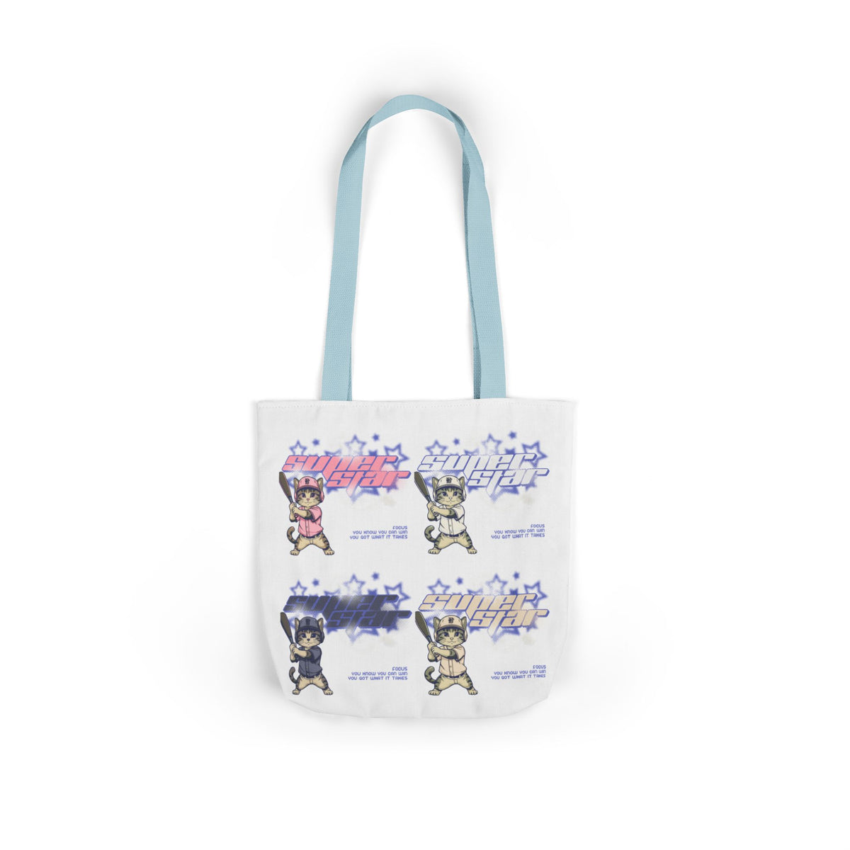 Canvas Tote — Retro Kawaii Cat Characters Graphic Bag
