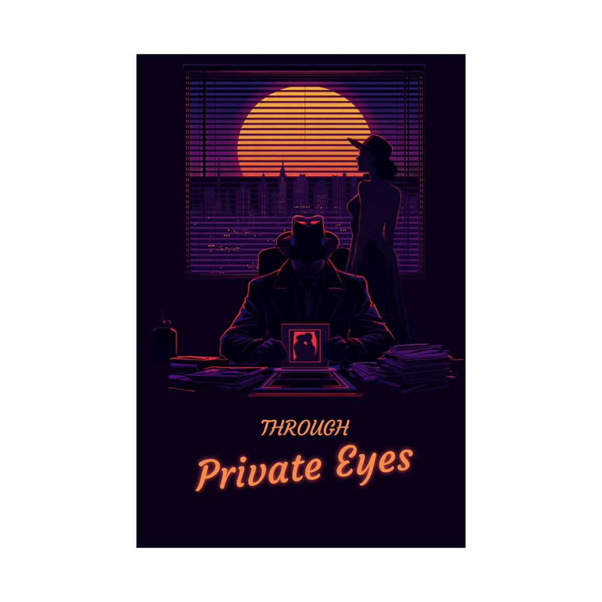 Noir "Private Eyes" Matte Poster — Retro Detective Wall Art