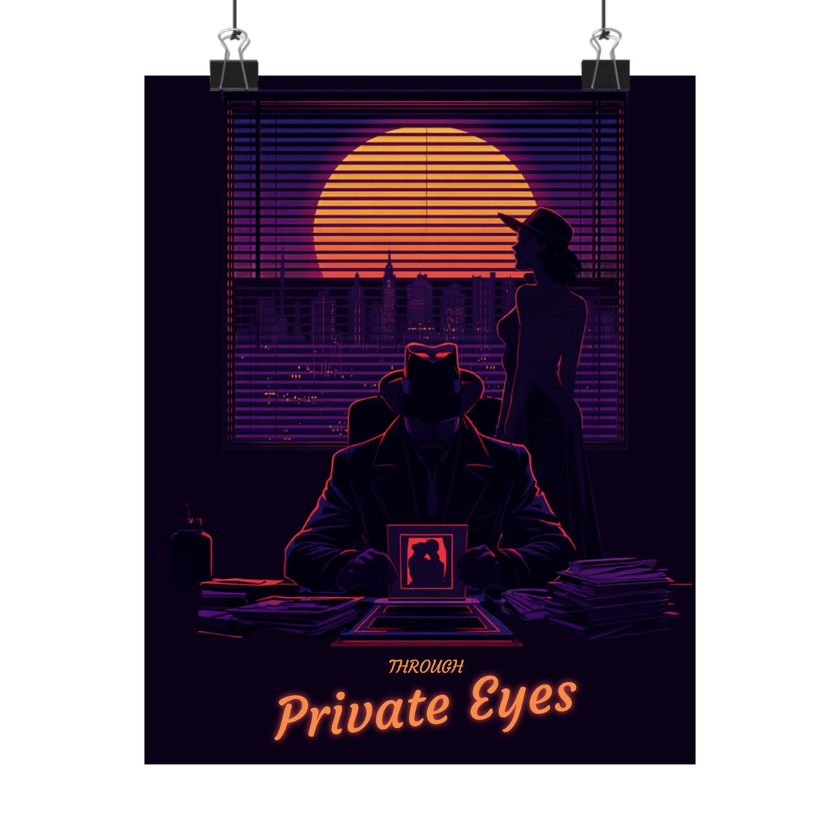 Noir "Private Eyes" Matte Poster — Retro Detective Wall Art