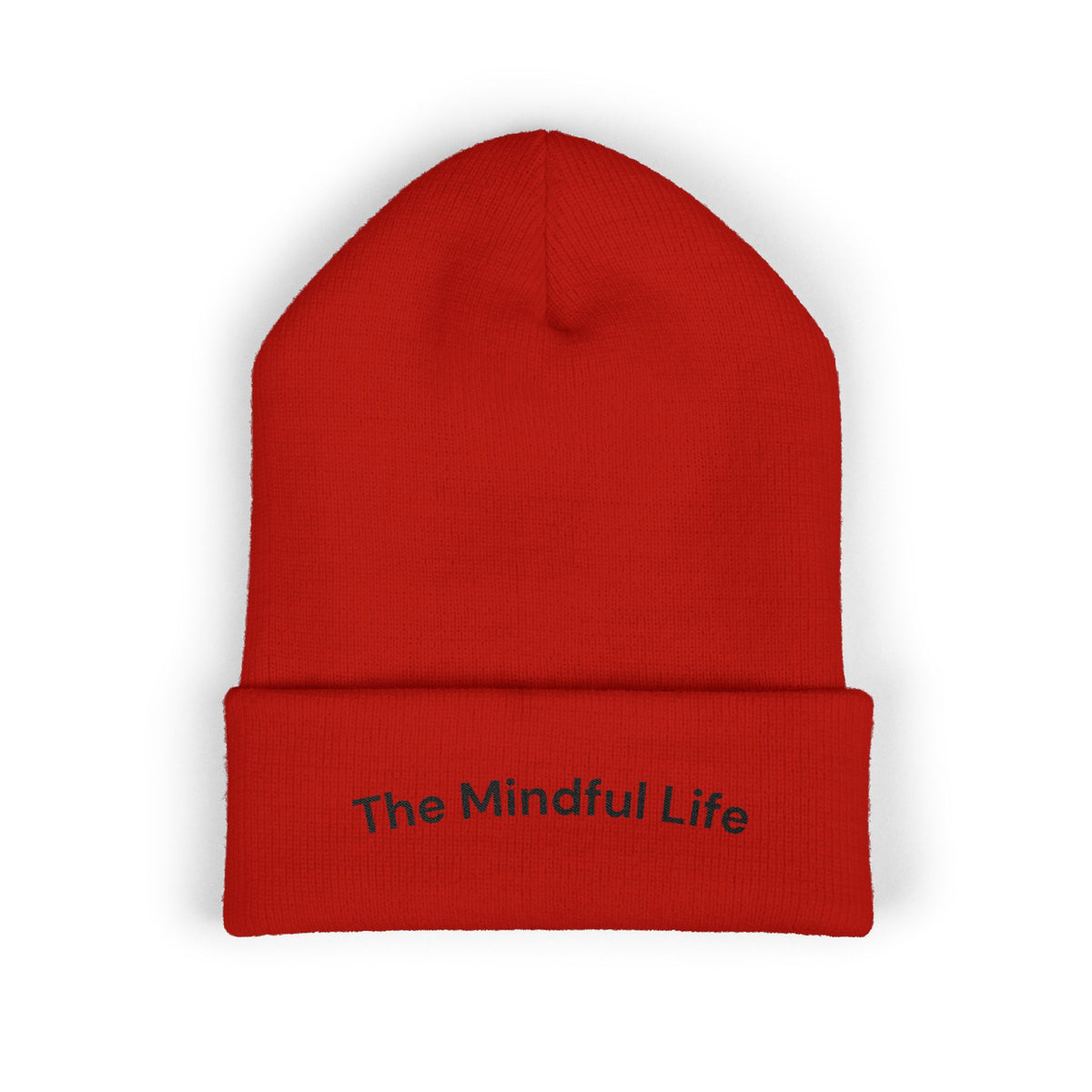 Mindful Life Cuffed Beanie — Embroidered "The Mindful Life" Knit Hat