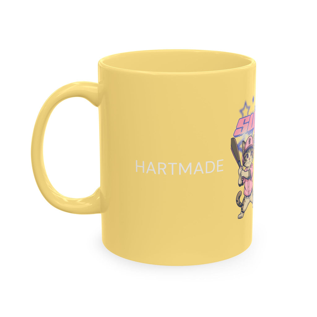 Superstar Cat Ceramic Mug — Cute Retro Cat Graphic Coffee Cup