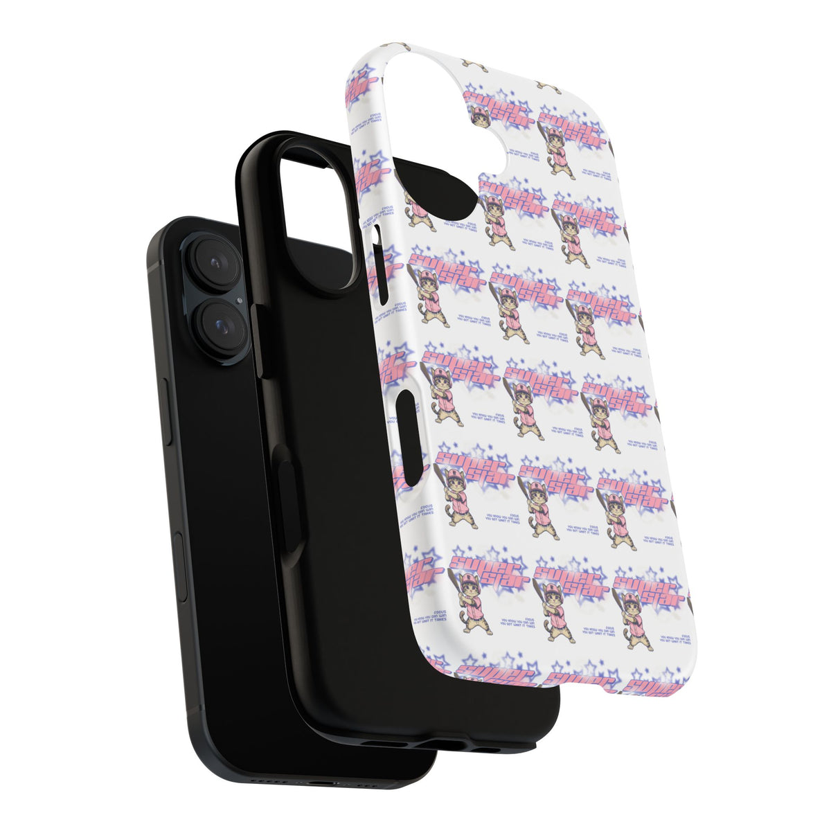 Cute Cat Anime Girl Pattern Tough Phone Case — 'Tough Cases' Cute Kawaii Design