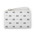 White Minimalist Brand Logo Infinity Pattern Clutch Bag – Handmade Logo Wristlet
