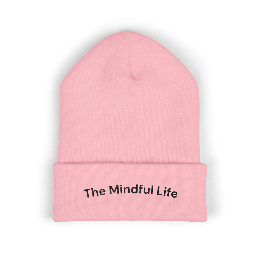 Mindful Life Cuffed Beanie — Embroidered "The Mindful Life" Knit Hat