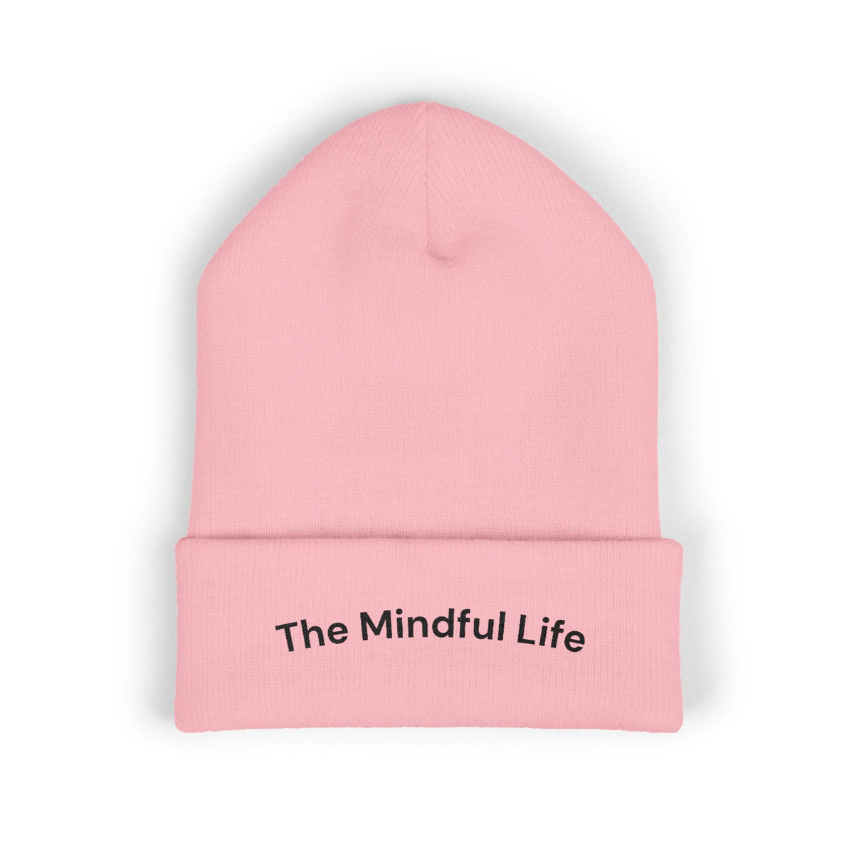Mindful Life Cuffed Beanie — Embroidered "The Mindful Life" Knit Hat