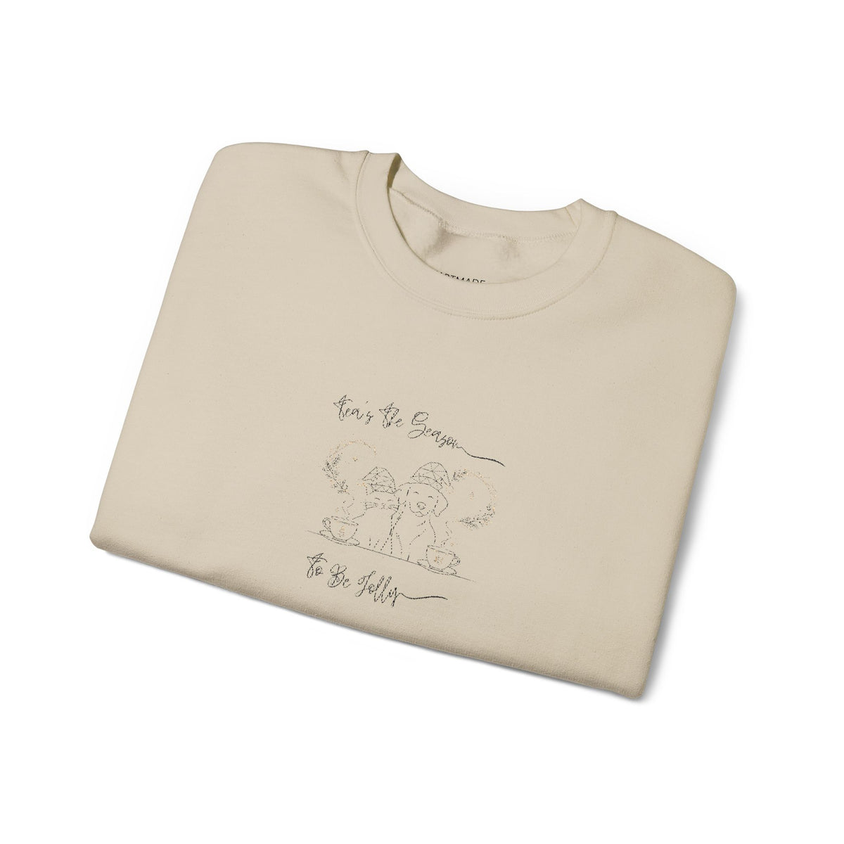 Minimalist Embroidered Graphic Vintage Crest Crewneck Sweatshirt | Tea's The Season