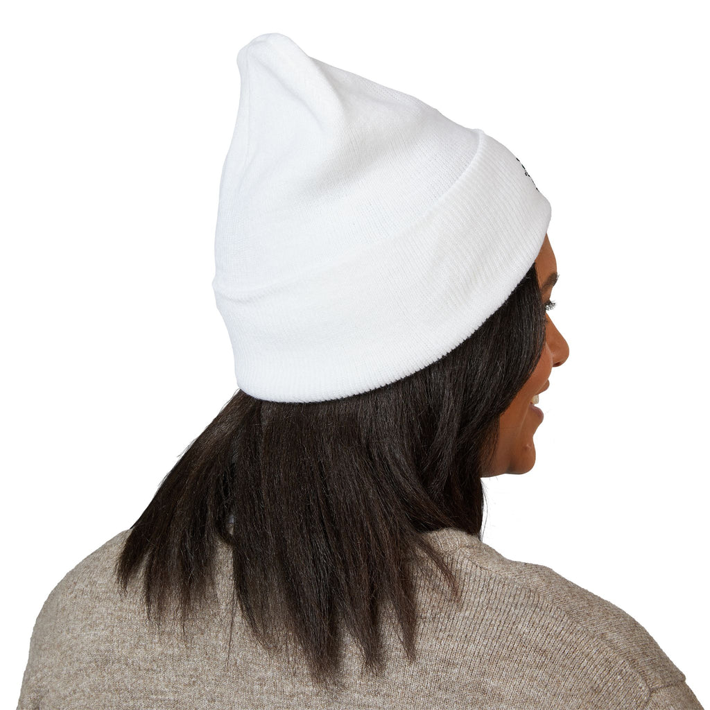 Embroidered 'Focus' Cuffed Beanie — Cozy Knit Winter Hat