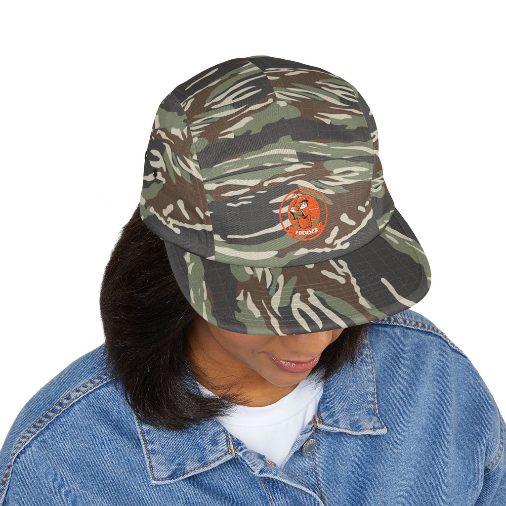 Sporting-Cats Focus | Embroidered 5-Panel Cap — Vintage Fox Patch