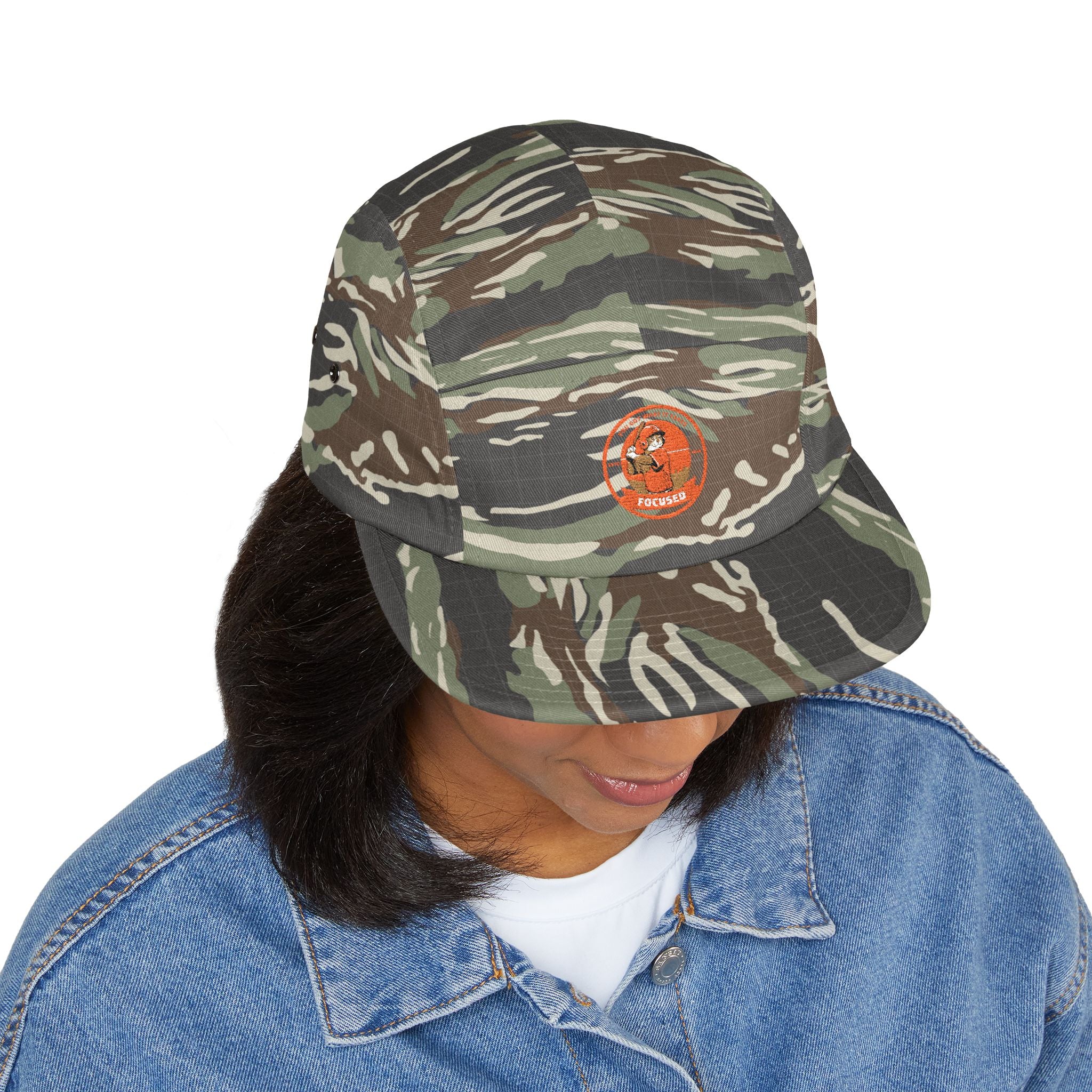 Sporting-Cats Focus | Embroidered 5-Panel Cap — Vintage Fox Patch