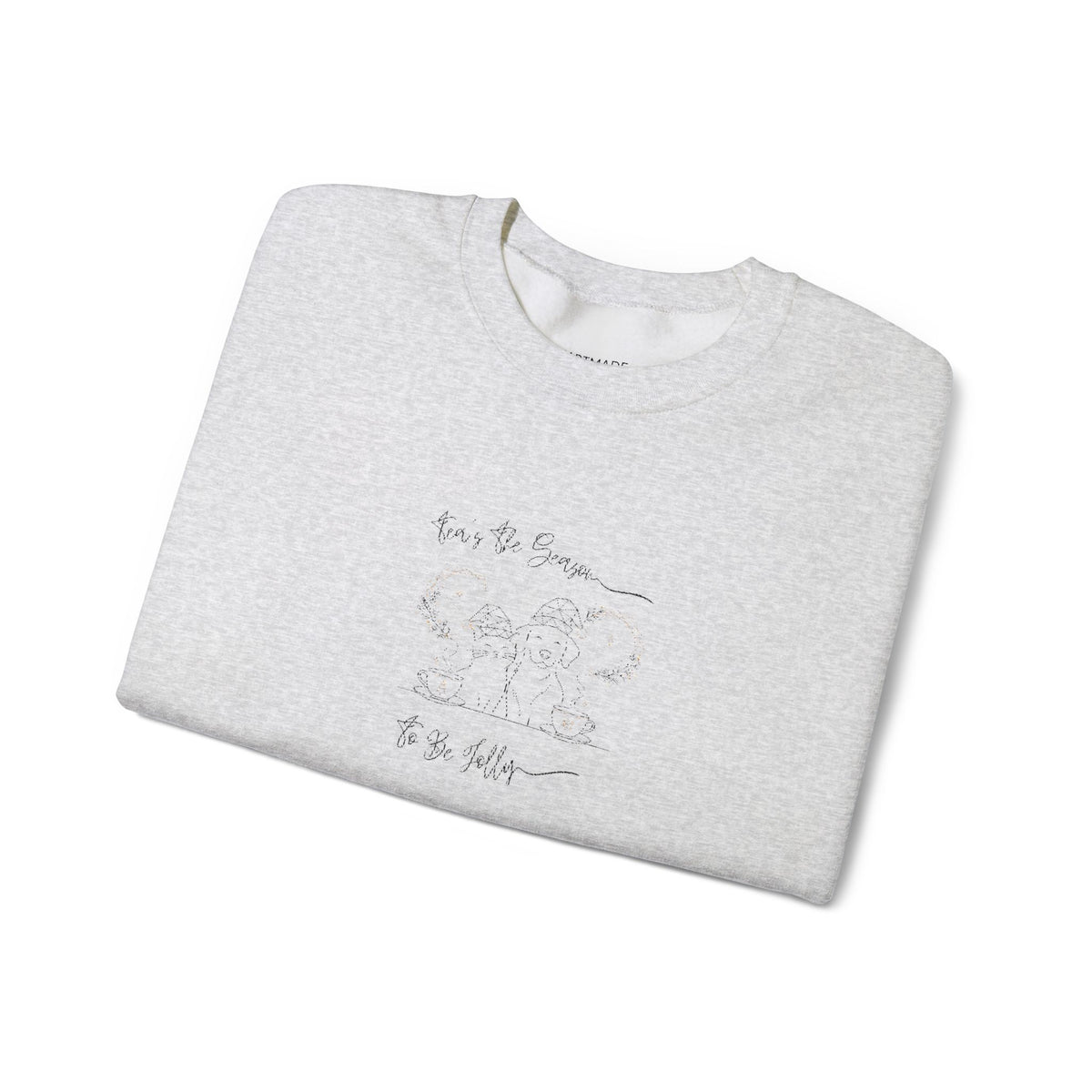 Minimalist Embroidered Graphic Vintage Crest Crewneck Sweatshirt | Tea's The Season