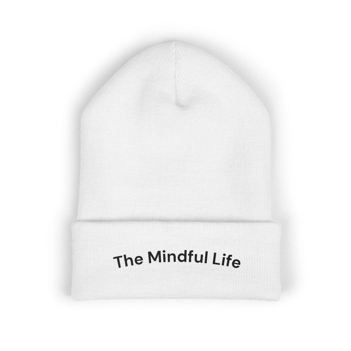 Mindful Life Cuffed Beanie — Embroidered "The Mindful Life" Knit Hat