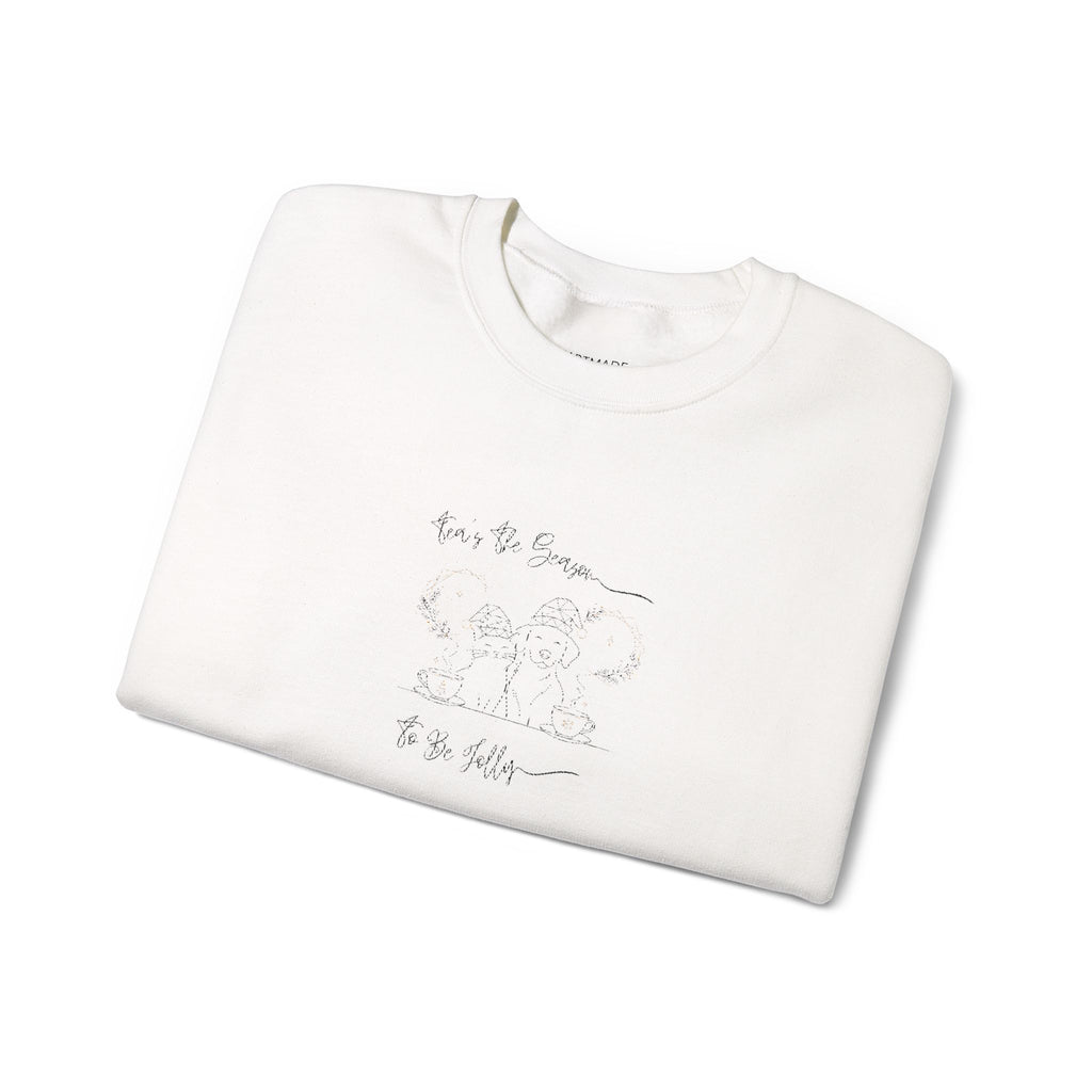 Minimalist Embroidered Graphic Vintage Crest Crewneck Sweatshirt | Tea's The Season