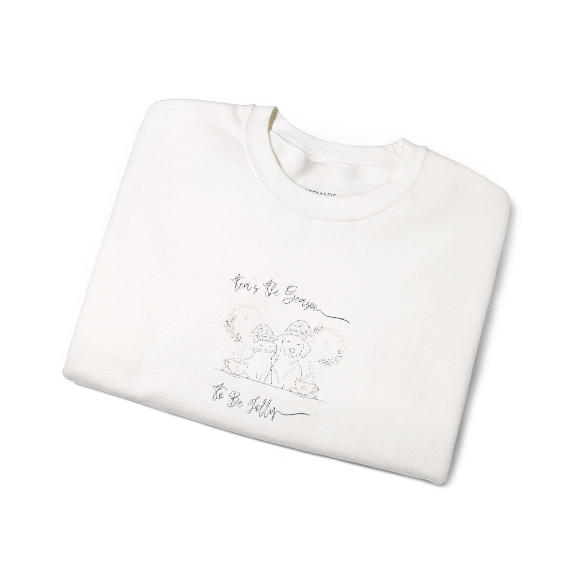 Minimalist Embroidered Graphic Vintage Crest Crewneck Sweatshirt | Tea's The Season