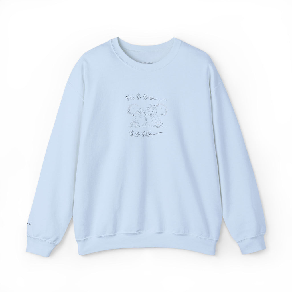Minimalist Embroidered Graphic Vintage Crest Crewneck Sweatshirt | Tea's The Season