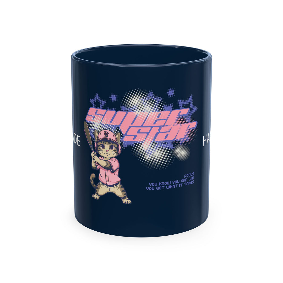 Superstar Cat Ceramic Mug — Cute Retro Cat Graphic Coffee Cup