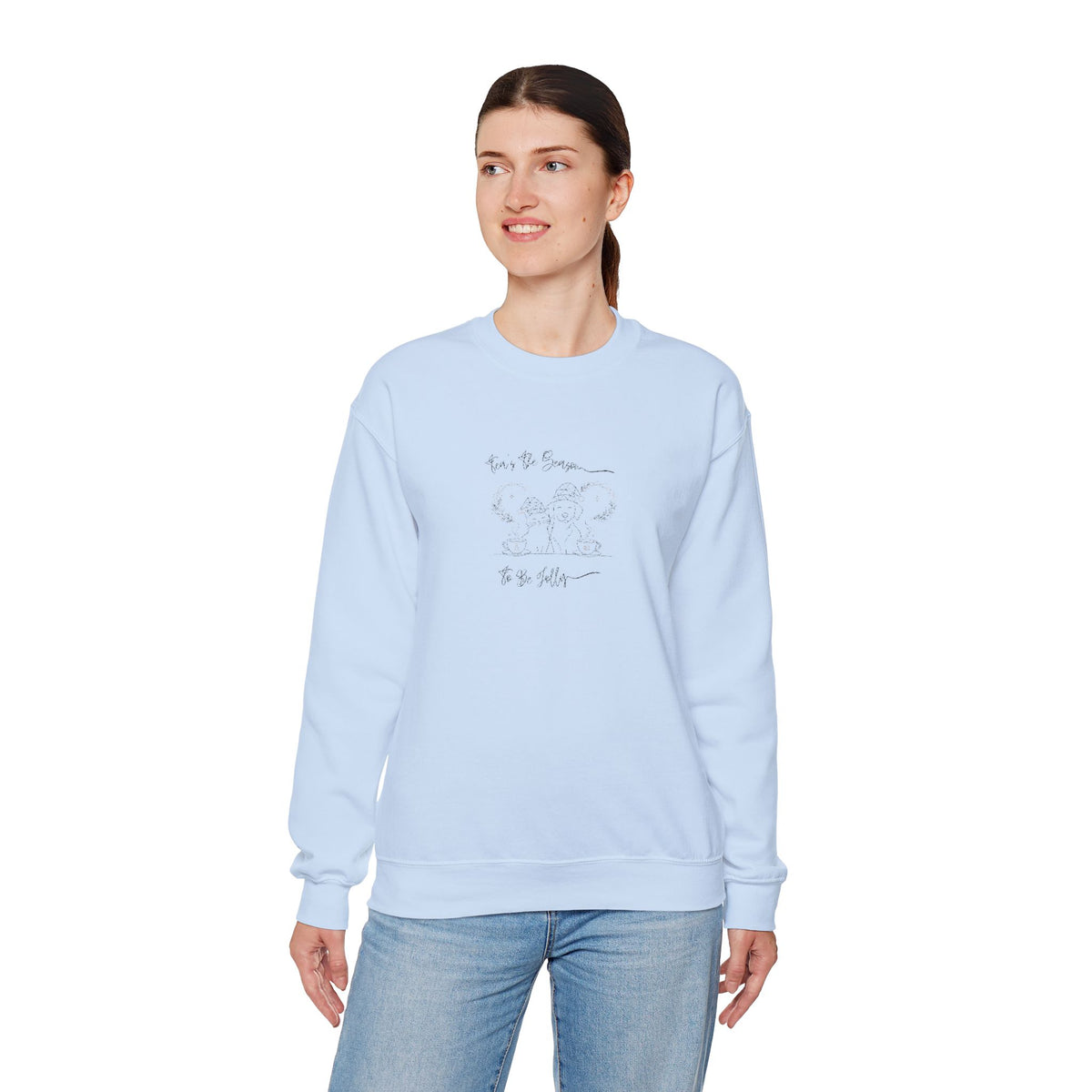 Minimalist Embroidered Graphic Vintage Crest Crewneck Sweatshirt | Tea's The Season